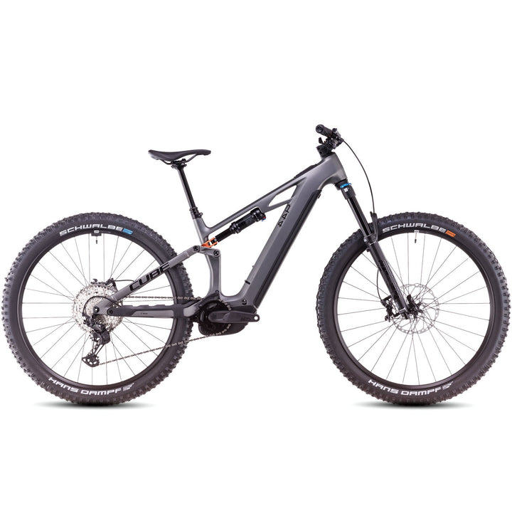 BICICLETA CUBE STEREO HYBRID ONE44 HPC SLX 800 SLABGREY N ORANGE