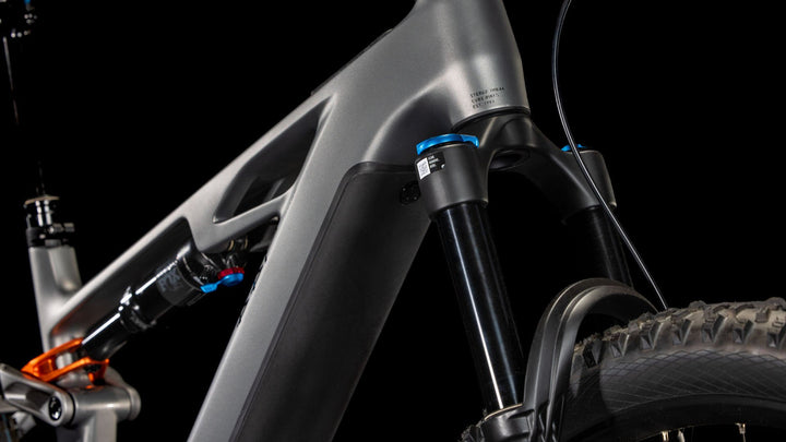 BICICLETA CUBE STEREO HYBRID ONE44 HPC SLX 800 SLABGREY N ORANGE