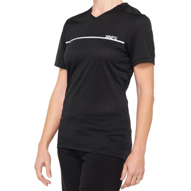 POLERA MUJER 100% RIDECAMP WHITE/BLACK