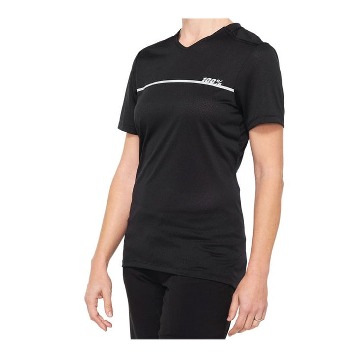 POLERA MUJER 100% RIDECAMP WHITE/BLACK