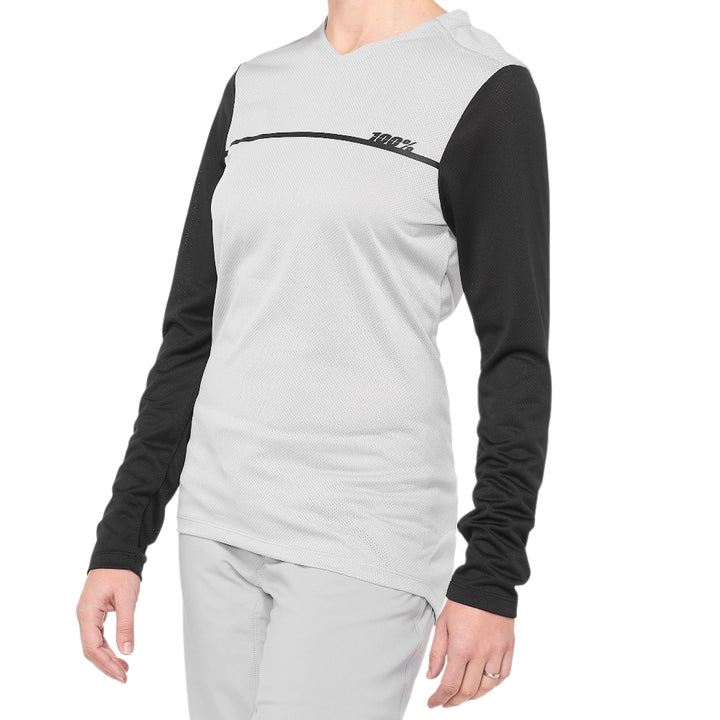 POLERA 100% MANGA LARGA RIDECAMP GREY/BLACK W
